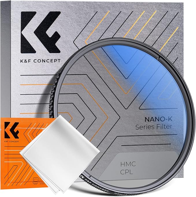 K&F CONCEPT 77mm Circular Polarizer Filter Ultra-Slim 18 Multi-Coated Optical by KFCONCEPT