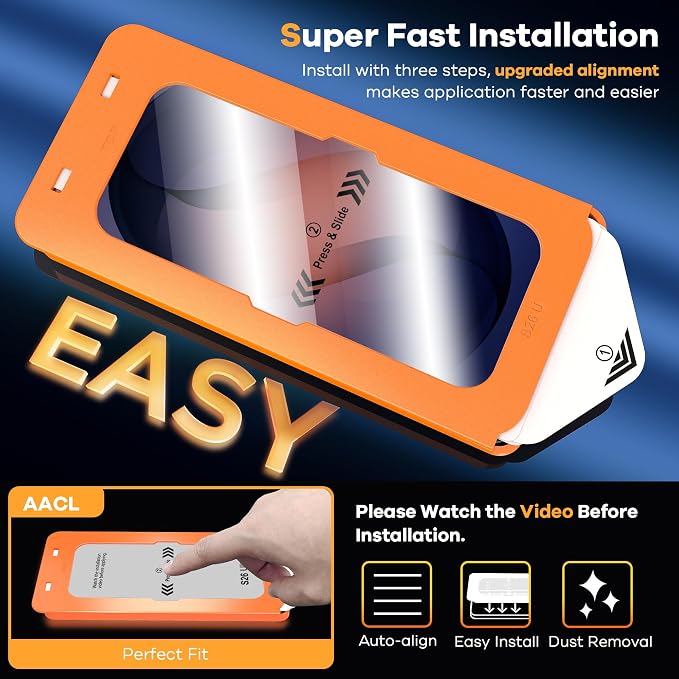 AACL 3-Pack for Samsung Galaxy S26 Ultra Screen Protector Tempered Glass - Image 3