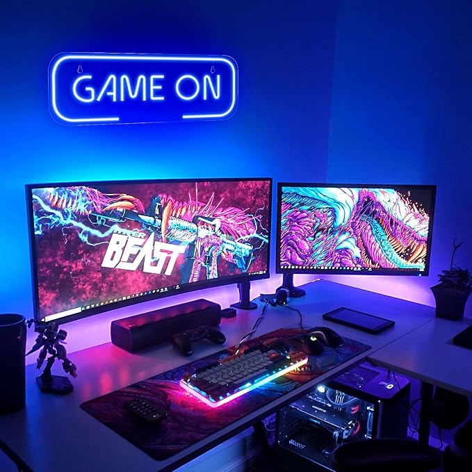 Kavaas Gaming Neon Sign, Game On Neon Sign - Image 2