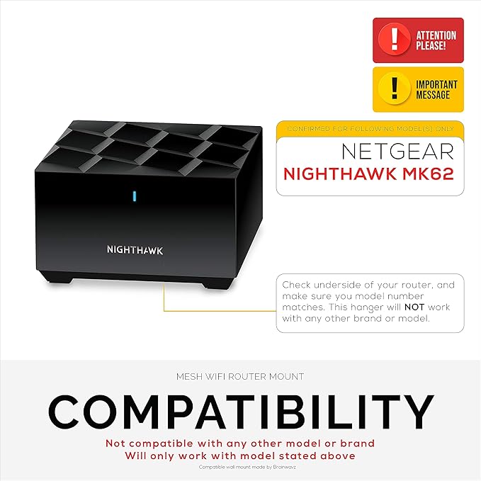Screwless Wall Mount for Netgear Nighthawk MK62 Router, Strong VHB Adhesive - Image 2