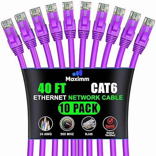 Maximm Cat 6 Ethernet Cable 40 ft by MaximmCable