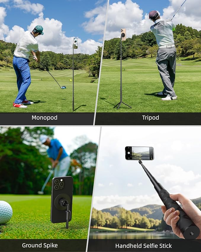 Monopod and Tripod Selfie Stick to Record Golf Swing Training Aid, Magnetic - Image 5