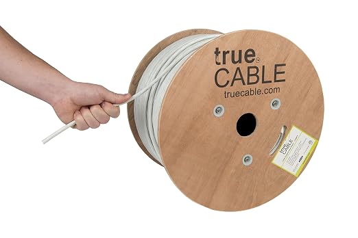 TRUE CABLE Cat6A Riser, Bulk Ethernet Cable, 23AWG Solid Bare Copper, by trueCABLE