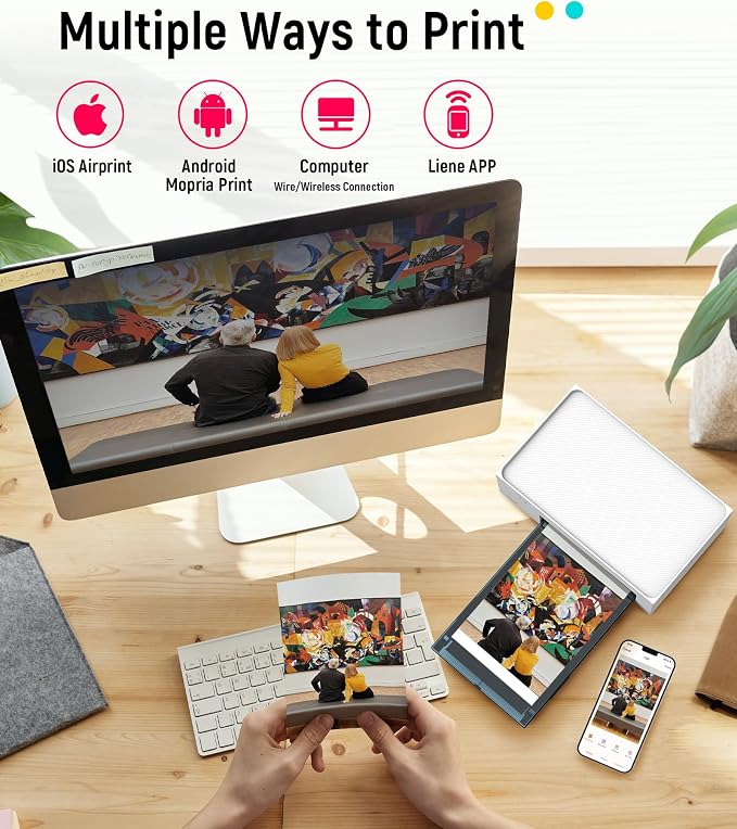 Liene M100 4x6'' Photo Printer, Phone Printer 100 Sheets & 3 Cartridges - Image 7