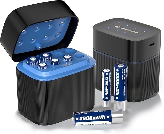 Maxfree Rechargeable 4 AAA and 4 AA Batteries Lithium by MAXFREE