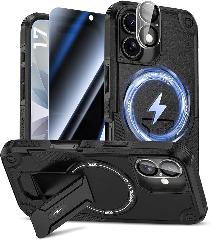 Goton for iPhone 17 Case with Privacy Tempered Glass Screen Protector & Camera by Goton