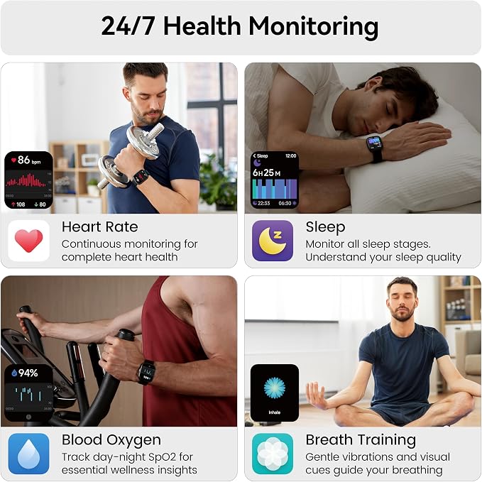 Smart Watch with Alexa Built-in, 1.83" HD Touchscreen Fitness Tracker with - Image 4