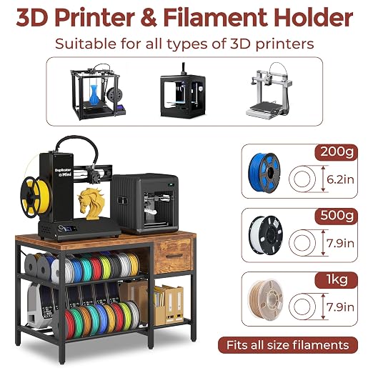 3D Printer Stand with Filament Storage – Heavy Duty Metal 3D Printer Table with - Image 5