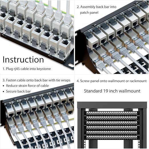iwillink 10Gbps Patch Panel 48 Port, RJ45 Through Coupler 2U Cat6 Shielded - Image 6