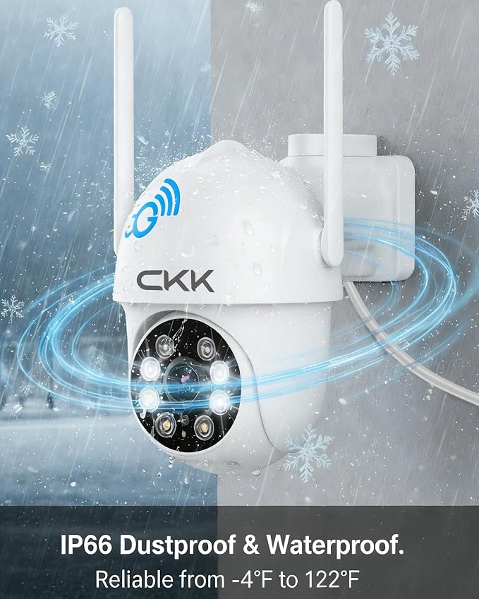 CKK 2K Security Cameras Outdoor, 2.4G/5G Security Cameras WiFi Outdoor - Image 6