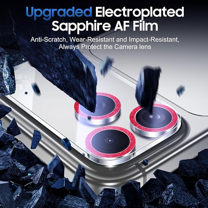UniqueMe Compatible for 3 Pack iPhone 17 Pro Max Camera Lens Protector - Image 3