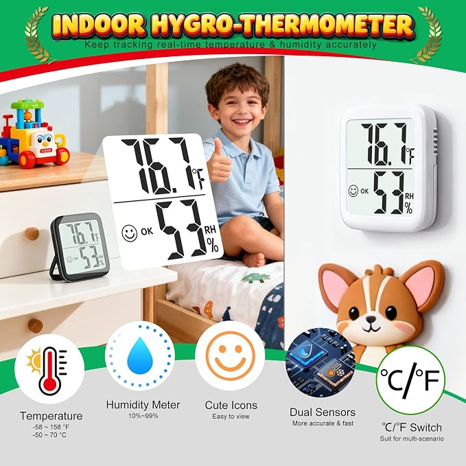 Antonki 2 Pack Room Thermometer - Image 3