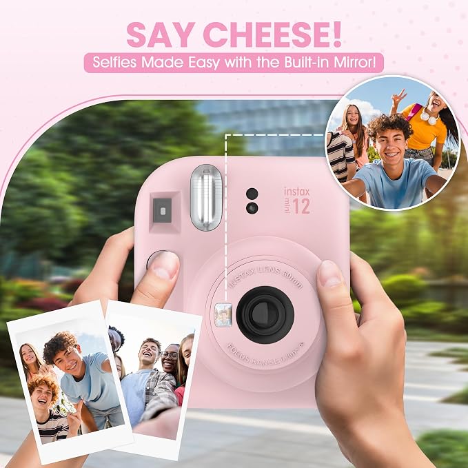Fujifilm Instax Mini 12 Instant Camera Blossom Pink + Minimate Custom Designed - Image 3