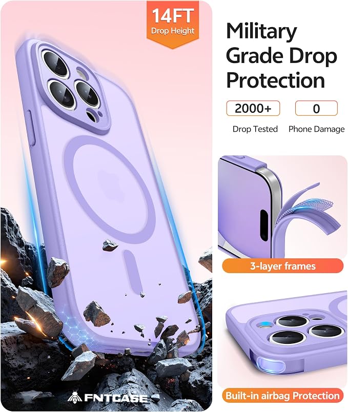 FNTCASE for iPhone 15 Pro Case: Translucent Matte Cases - Image 6