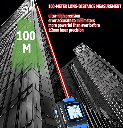 Tape Measure 4-in-1 Laser Digital Measuring Tape & 100m/328ft Laser Distance - Image 4