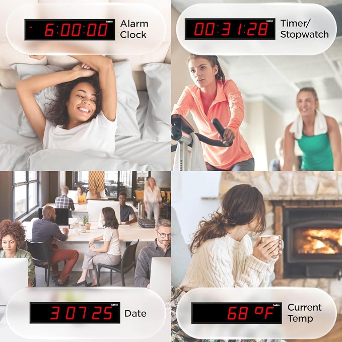 Ivation Oversized 36" Large Digital LED Clock | Big Digital Clock - Image 3
