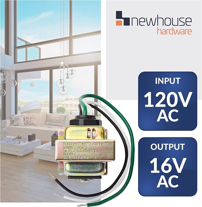 Newhouse Hardware 16TR Doorbell Transformer, Wired 16V/10VA - Image 3