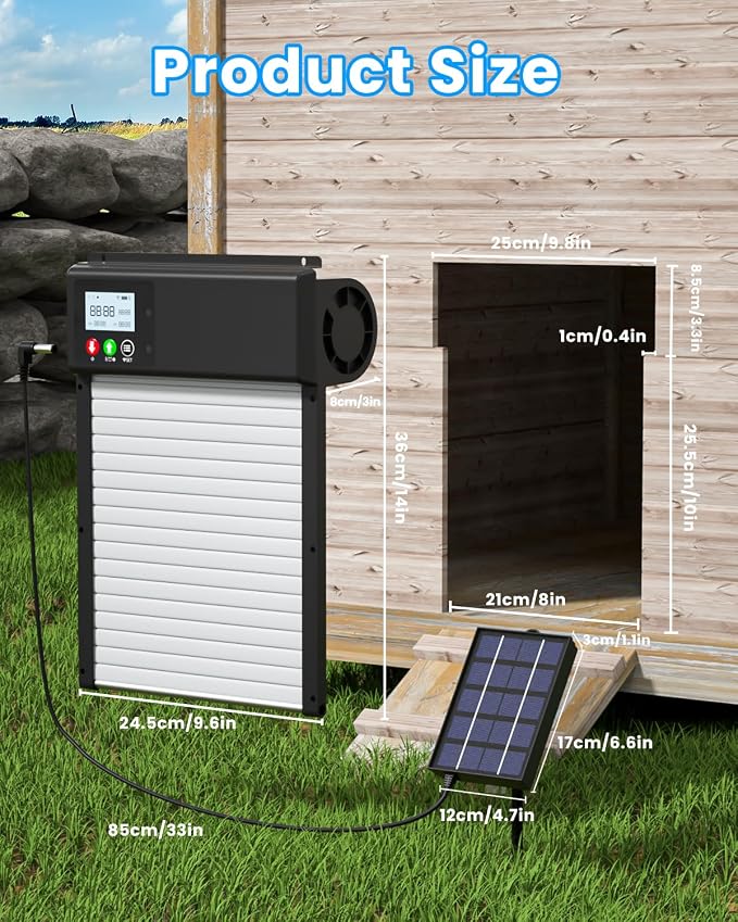 Automatic Chicken Coop Door Solar Powered, WiFi Automatic Chicken Door APP - Image 9