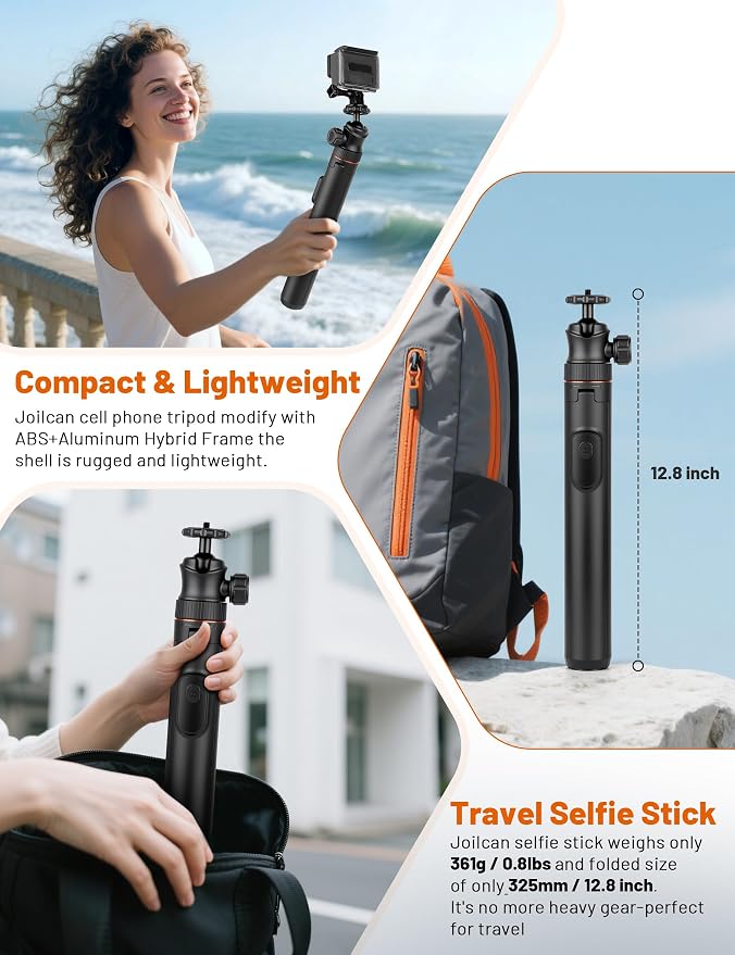 JOILCAN Tripod for iPhone & Camera, Extendable Portable Phone Tripod Stand for - Image 7