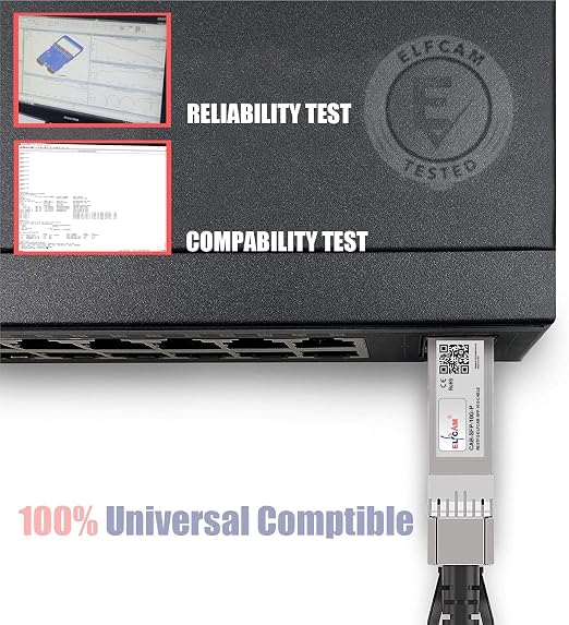 Elfcam® - 0.5m/1.64ft 10G Active Optical Cable AOC OM3 SFP+ to SFP+ 10Gbps - Image 4