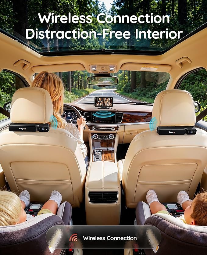 Babyvue Wireless Dual Car Camera Baby Monitor Fast Setup, HD1080P Spilt-Dispaly - Image 2