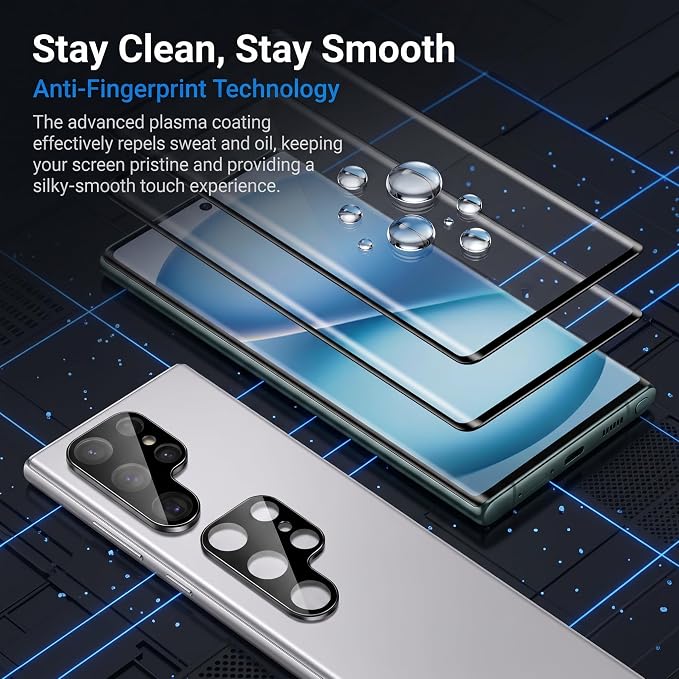 2 Pack Galaxy S22 Ultra Screen Protector, HD Clear Tempered Glass, 2 Pack - Image 2