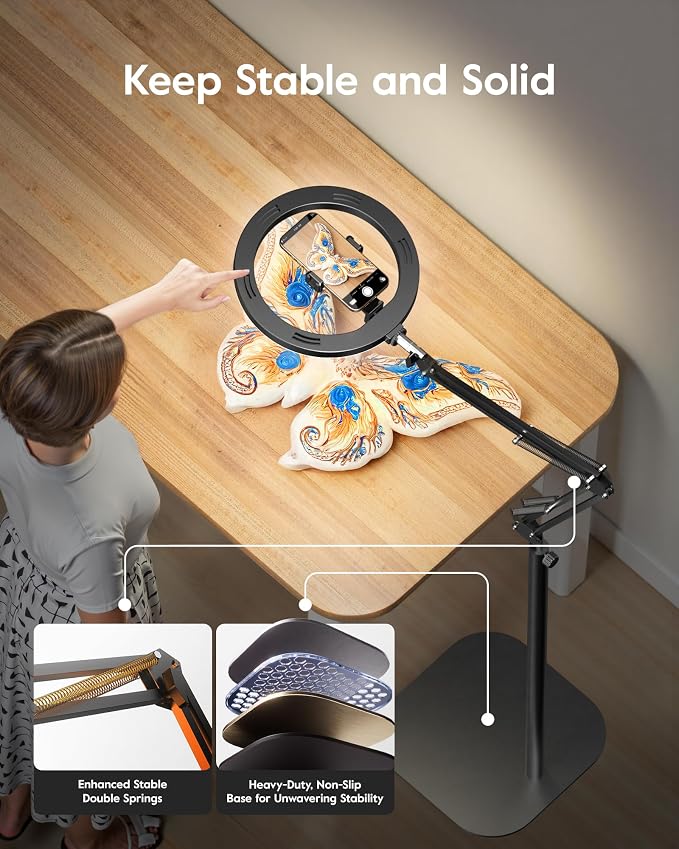 LUXSURE Tripod for iPhone with Light, Adjustable Ring Light with Stand and - Image 6