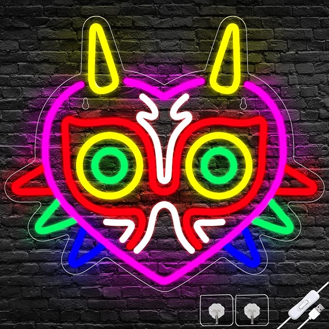 Majora's Mask Neon Sign, Zelda Gaming Neon Sign by EtherealLomoer