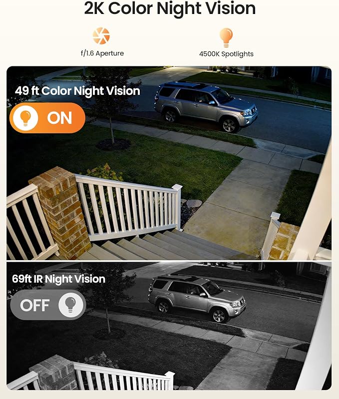 Anlapus 3MP 2K WiFi Security Camera Outdoor Indoor, 2 x WiFi6 & 2.4GHz Plug-in - Image 2