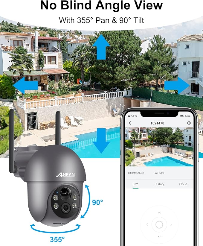 ANRAN 5MP Security Cameras Wireless Outdoor, Solar Camera Wireless - Image 2