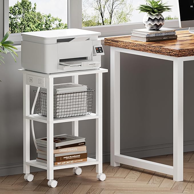 TUTOTAK 3 Tier Printer Stand, Rolling Printer Cart - Image 4