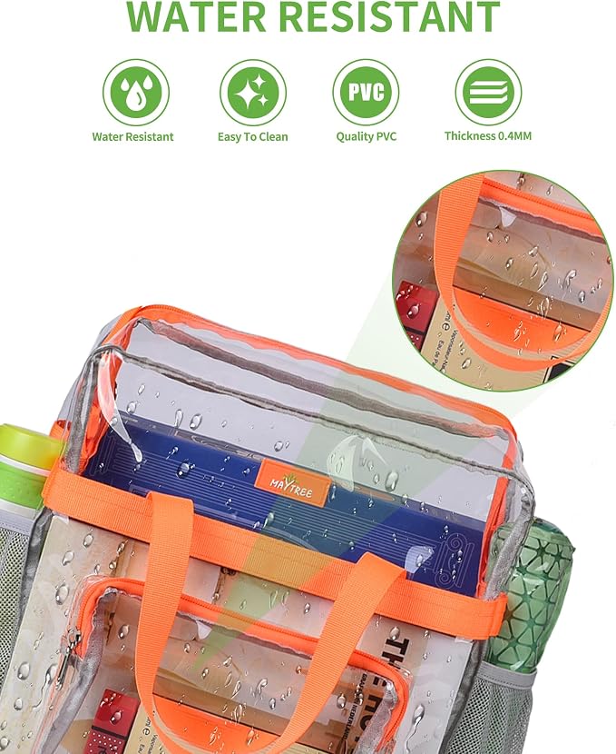 MAY TREE Clear Bag for Stadium Events 12×6×12 Clear Tote Lunch Bag - Image 4