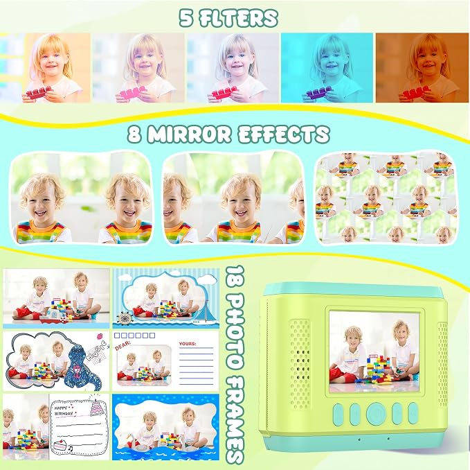 Instant Print Camera for Kids, 2.4 Inch Screen Kids Instant Cameras, Christmas - Image 3
