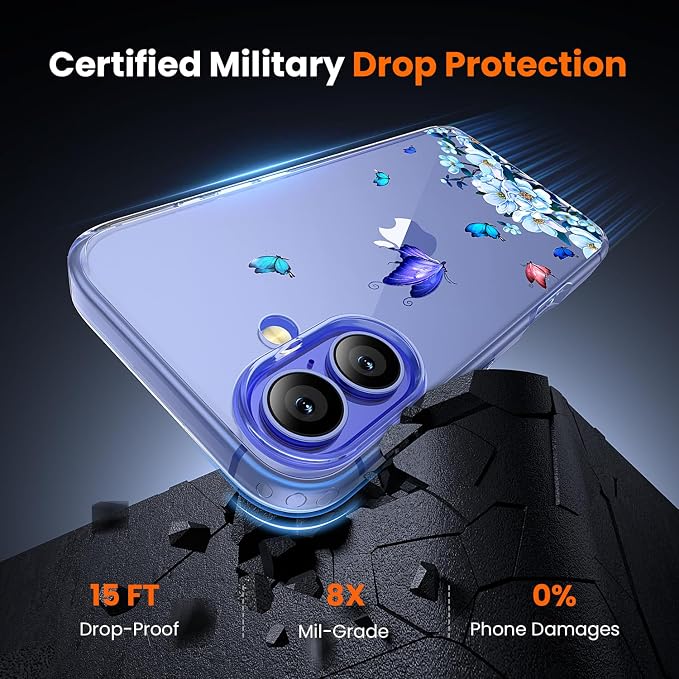 toushion 3 in 1 for iPhone 16 Case Clear, Screen Protector *1 & Camera Lens - Image 3