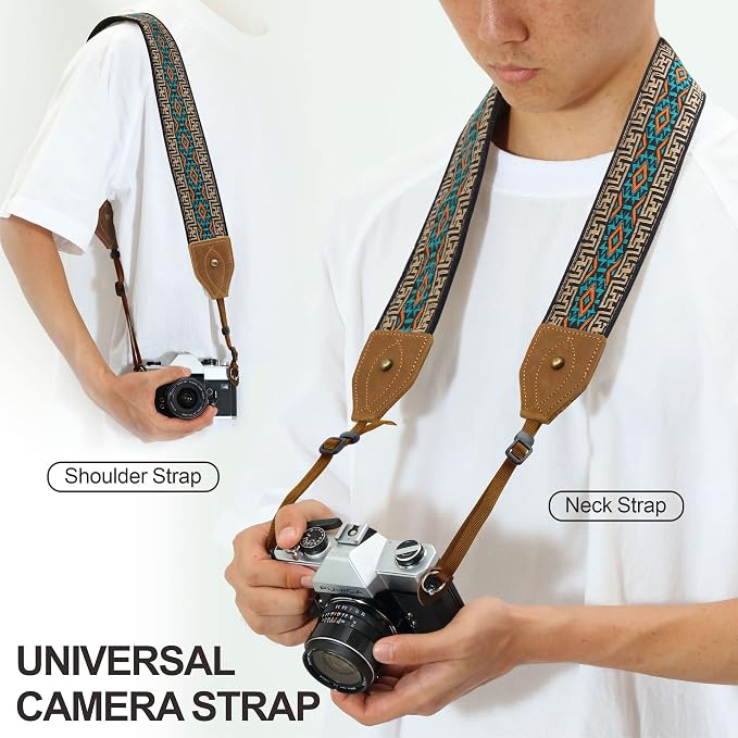 Padwa Lifestyle 2" Wide Classic Crazy Horse Art Cowhide Head Cotton Camera - Image 2