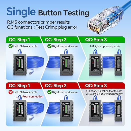 NOYAFA NF-468YS Network Cable Tester, Rechargeable RJ11 RJ45 Ethernet Cable - Image 4