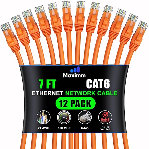 Maximm Cat 6 Ethernet Cable - 7 ft by MaximmCable