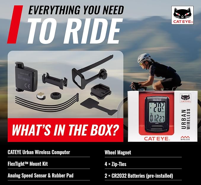 CATEYE Urban Wireless Bike Computer – Analog Speedometer & Odometer - Image 10