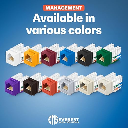 Everest 90° Angled RJ45 Cat6 Keystone Jacks 50-Pack in Green - Image 7
