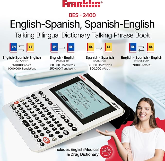 Franklin BES-2400 Talking Bilingual Dictionary English - Image 2