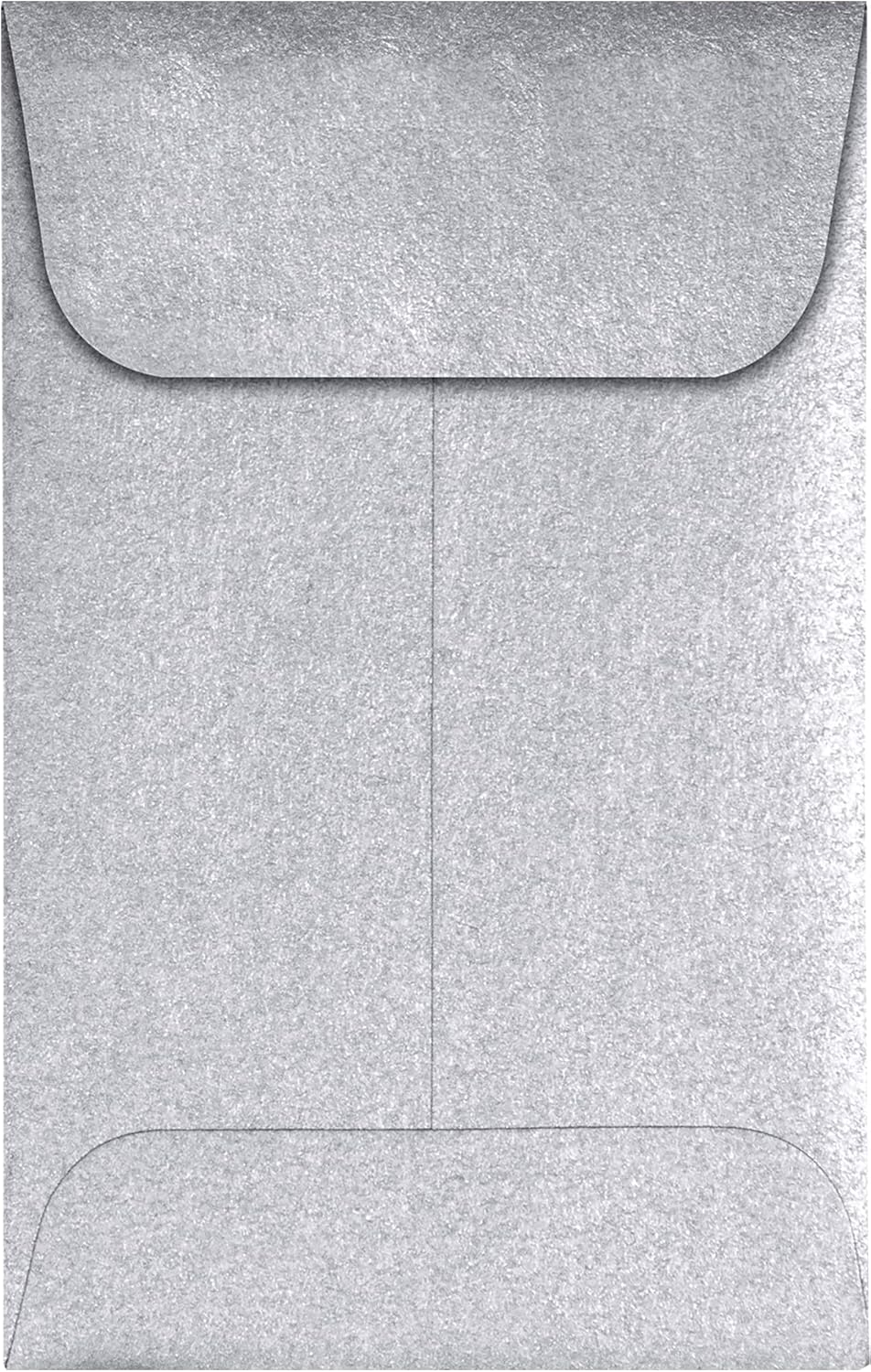 LUXPaper #1 Coin Envelopes | 2 1/4" x 3 1/2" | Silver Metallic | 80lb. Text | 50 Qty
