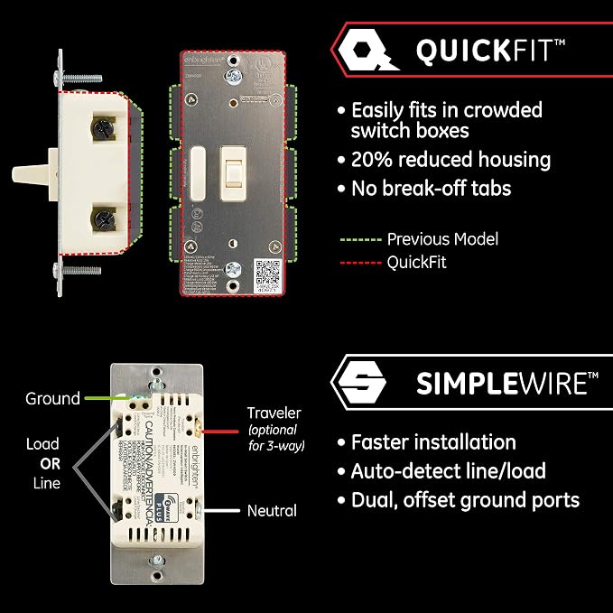 Enbrighten Almond Z-Wave Plus Smart Light Switch - Image 3