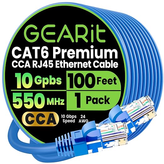 GEARit Cat 6 Ethernet Cable CCA LAN Network Cord, Network Cable by GEARit