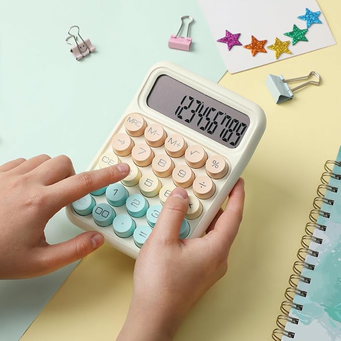 Mr. Pen- Mechanical Switch Calculator, 12 Digit Large LCD Display, Colorful - Image 6