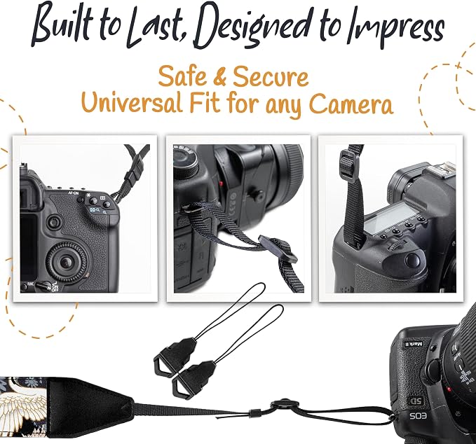 Art Tribute Camera Strap, Vintage Embroidered Neck Shoulder & Crossbody Camera - Image 7