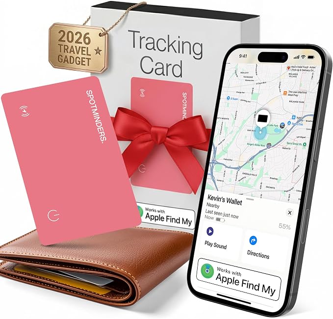 SPOTMINDERS Apple MFi Certified Wallet Tracker Card by Spotminders