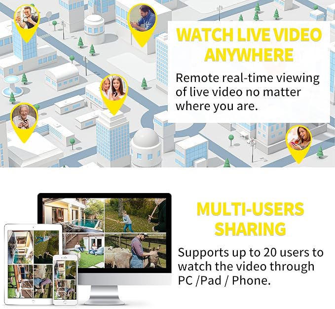 Septekon 2K Home Security Cameras, 4 Pack Wired WiFi Outdoor Security Cameras - Image 9