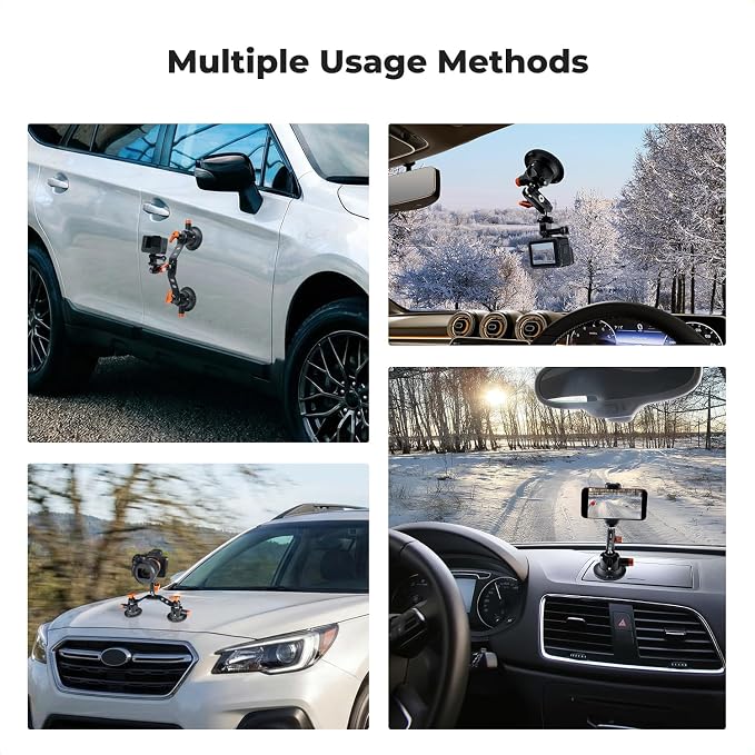 K&F CONCEPT 3" Dual Suction Cup Mount Sets - Image 2