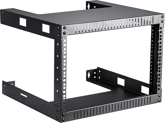 Kenuco Black 6U Wall Mount Open Frame Steel Network Equipment Rack 17.75 Inch by KENUCO
