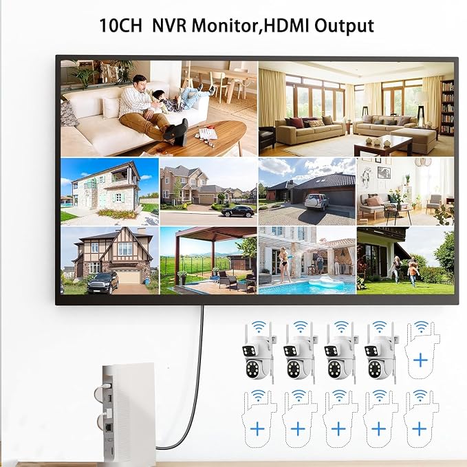 Camcamp Dual-Lens Home Security Cameras System Wireless Outdoor, 4 Cam Kits | 4 - Image 7